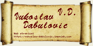 Vukoslav Dabulović vizit kartica